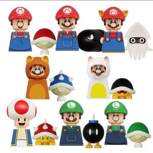 Super Mario Bros 8 Minifigure Set
